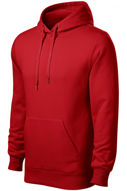 Herren Sweatshirt mit Kapuze ohne Reißverschluss, rot, Herren-Sweatshirts
