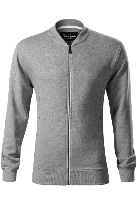 Herren Sweatshirt mit versteckten Taschen - dunkelgrauer Marmor, XL