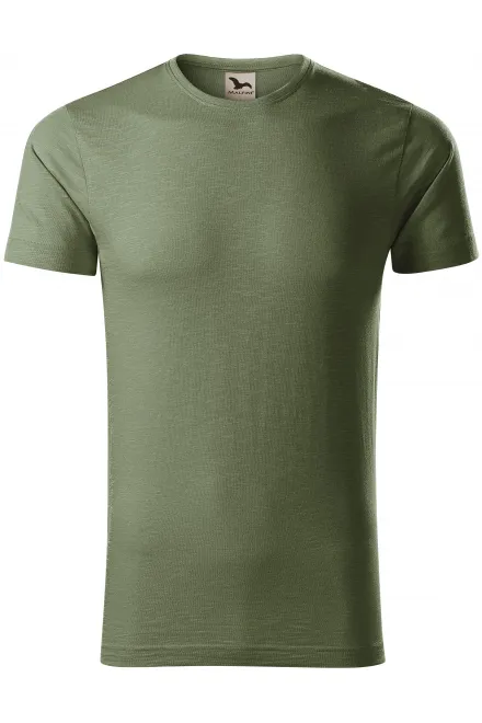 Herren-T-Shirt aus strukturierter Bio-Baumwolle - khaki, L