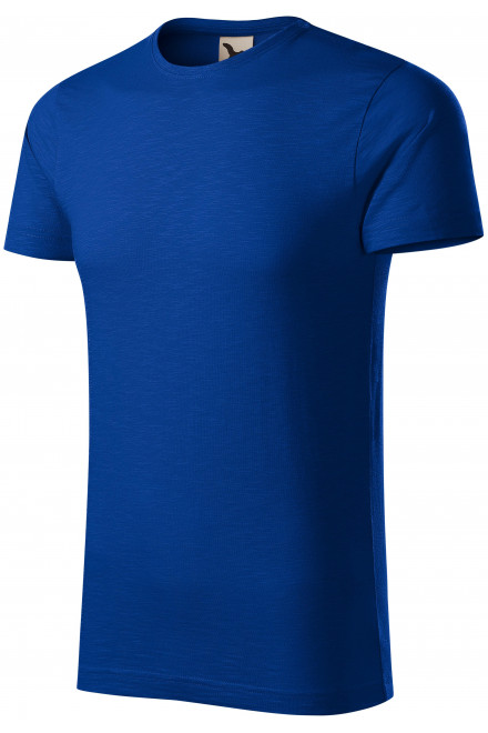 Herren-T-Shirt aus strukturierter Bio-Baumwolle, königsblau, T-Shirts mit kurzen Ärmeln