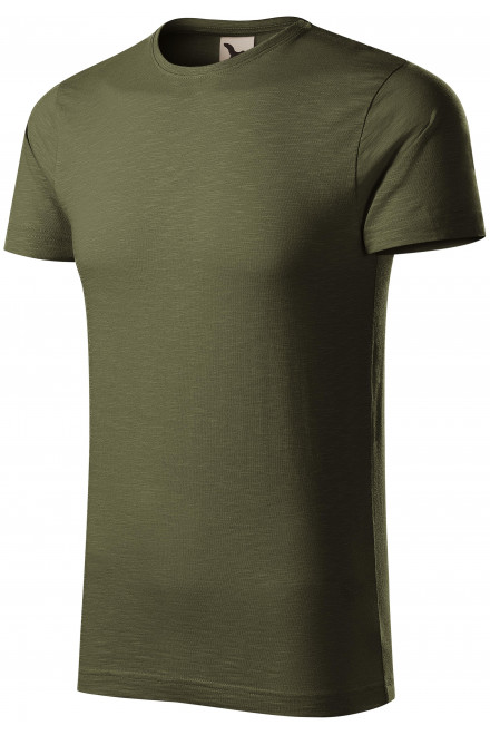 Herren-T-Shirt aus strukturierter Bio-Baumwolle, military, T-Shirts