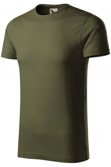 Herren-T-Shirt aus strukturierter Bio-Baumwolle, military