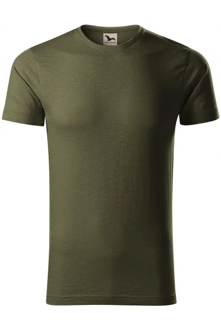 Herren-T-Shirt aus strukturierter Bio-Baumwolle - military, L
