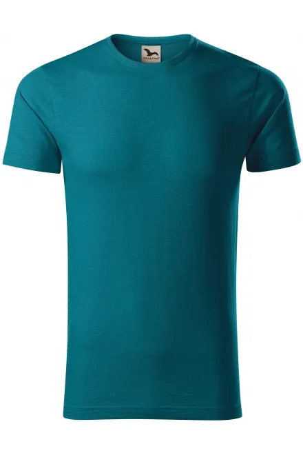Herren-T-Shirt aus strukturierter Bio-Baumwolle - petrol blue, L