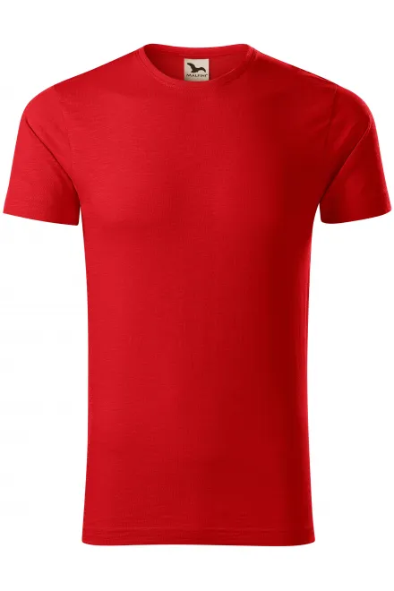 Herren-T-Shirt aus strukturierter Bio-Baumwolle - rot, L