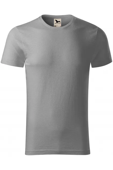 Herren-T-Shirt aus strukturierter Bio-Baumwolle - altes Silber, L