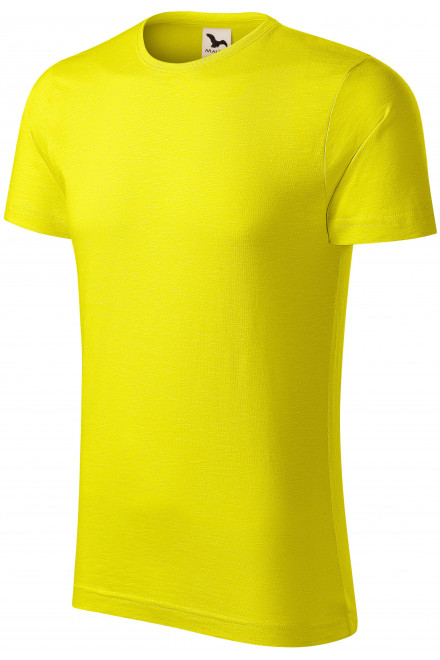 Herren-T-Shirt aus strukturierter Bio-Baumwolle, zitronengelb, Baumwoll-T-Shirts