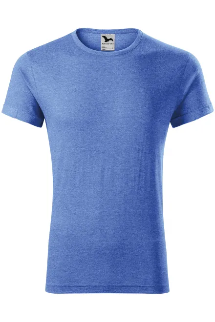 Herren T-Shirt mit gerollten Ärmeln - blauer Marmor, M