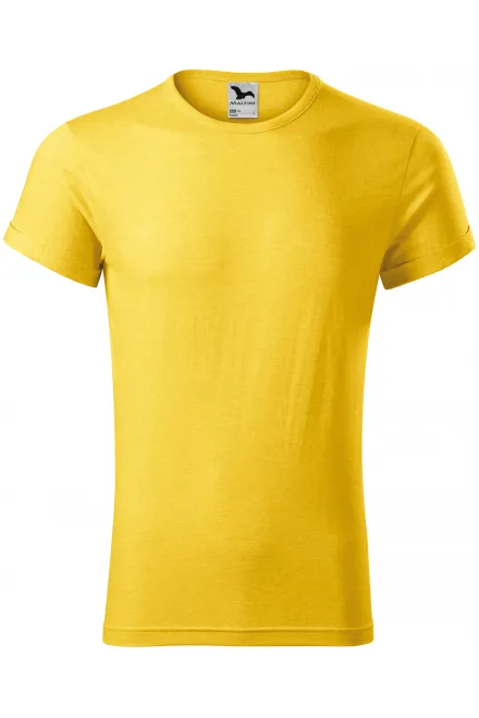 Herren T-Shirt mit gerollten Ärmeln - gelber Marmor, M