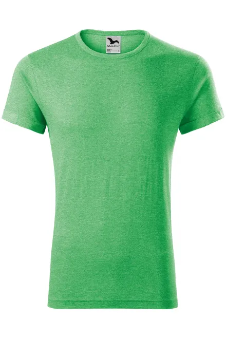 Herren T-Shirt mit gerollten Ärmeln - grüner Marmor, M