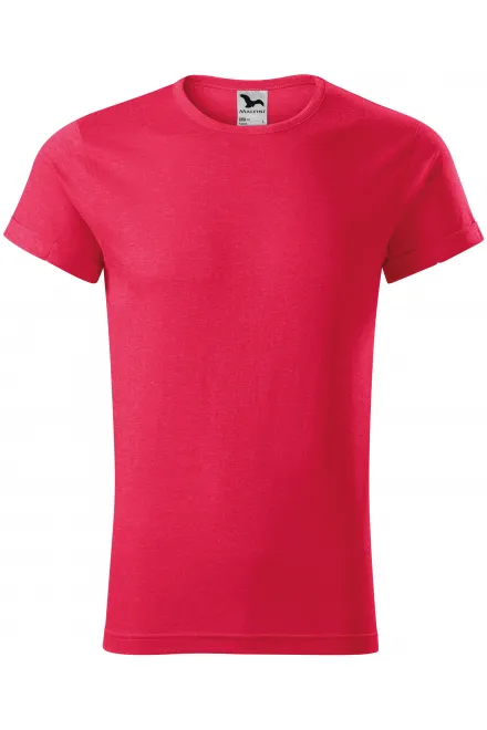 Herren T-Shirt mit gerollten Ärmeln - roter Marmor, M