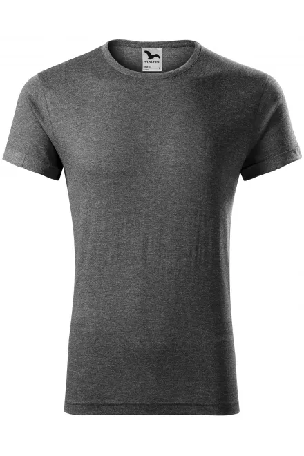 Herren T-Shirt mit gerollten Ärmeln - schwarzer Marmor, M
