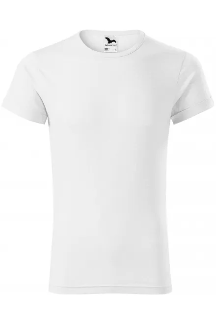 Herren T-Shirt mit gerollten Ärmeln - weiß, M