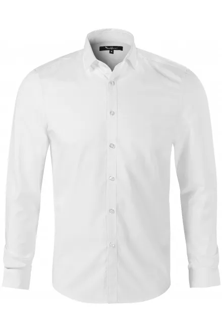 Herrenhemd mit langen Ärmeln Slim Fit - weiß, 2XL