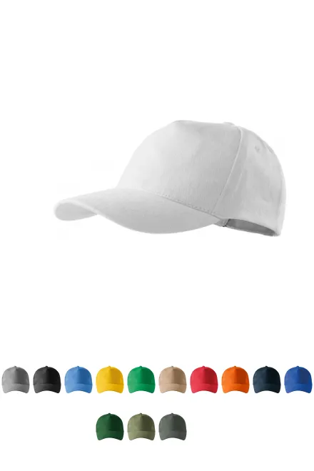 5-Panel-Baseballmütze, weiß