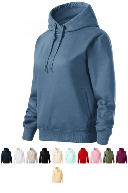 Bequemes Damen-Sweatshirt mit Kapuze, denim