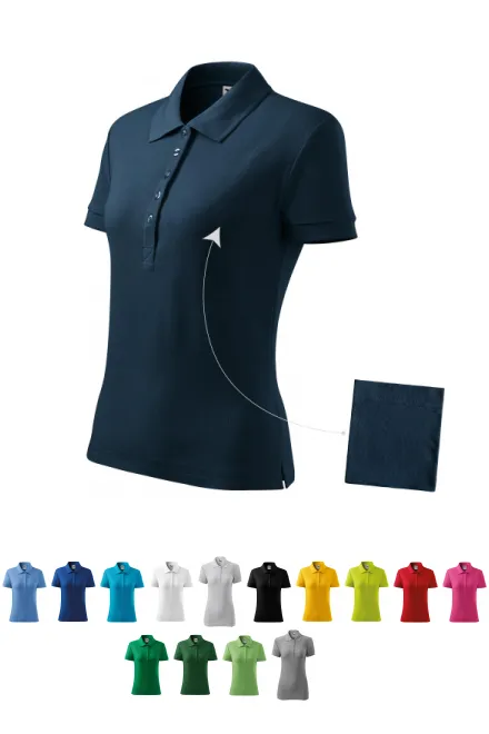Damen einfaches Poloshirt, dunkelblau