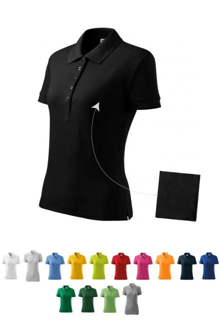 Damen einfaches Poloshirt, schwarz