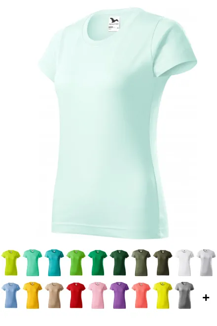 Damen einfaches T-Shirt, eisgrün