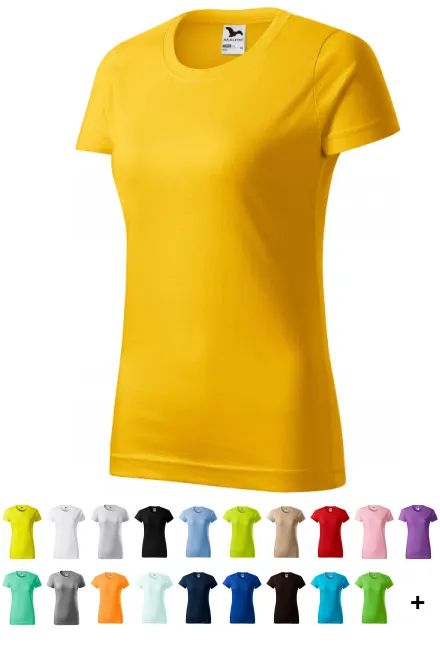 Damen einfaches T-Shirt, gelb