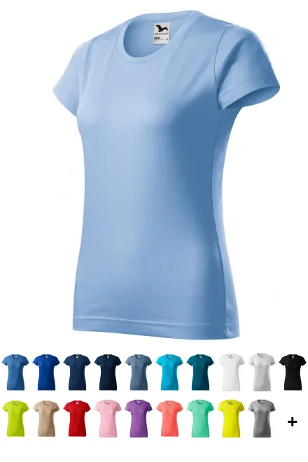 Damen einfaches T-Shirt, Himmelblau