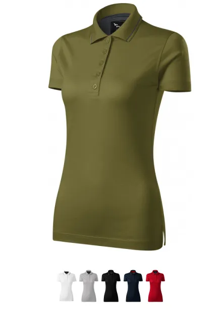 Damen elegantes mercerisiertes Poloshirt, Avocado