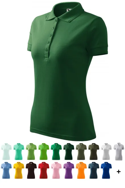 Damen elegantes Poloshirt, Flaschengrün