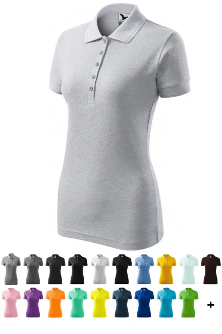 Damen elegantes Poloshirt, hellgrauer Marmor