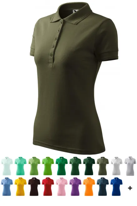 Damen elegantes Poloshirt, military