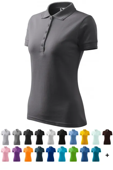 Damen elegantes Poloshirt, stahlgrau