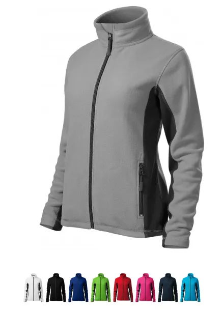 Damen Fleece-Kontrastjacke, hellgrau