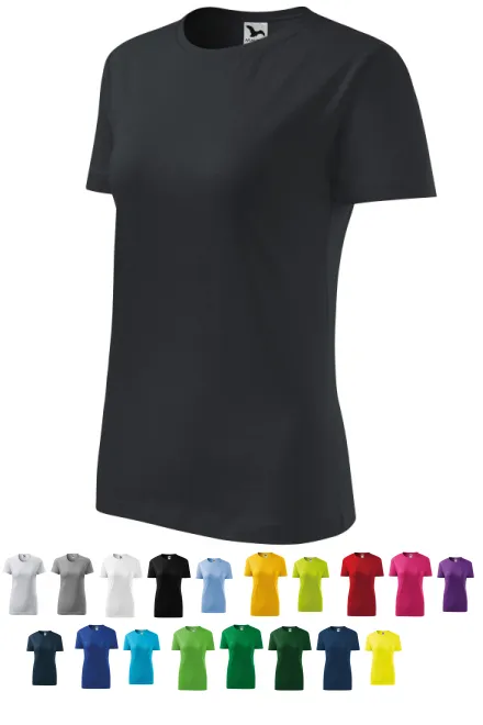 Damen klassisches T-Shirt, Ebenholz Grau