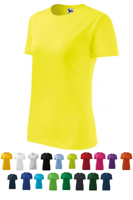 Damen klassisches T-Shirt, zitronengelb