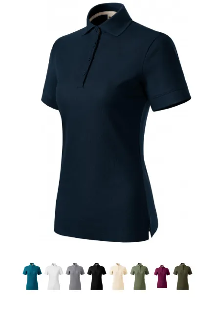 Damen-Poloshirt aus Bio-Baumwolle, dunkelblau