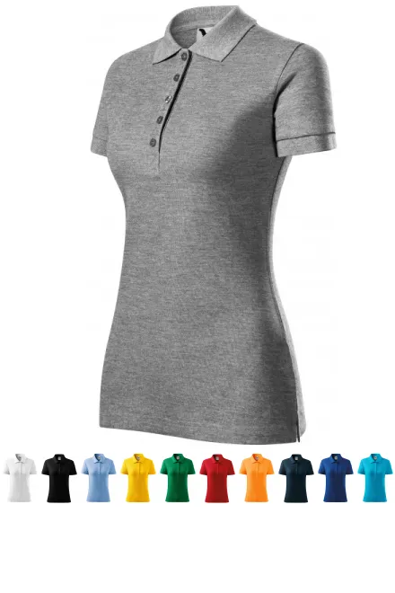 Damen Poloshirt, dunkelgrauer Marmor