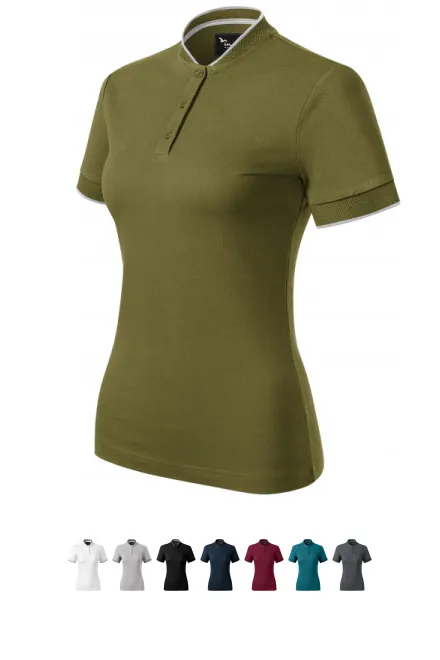Damen-Poloshirt mit Bomberkragen, Avocado