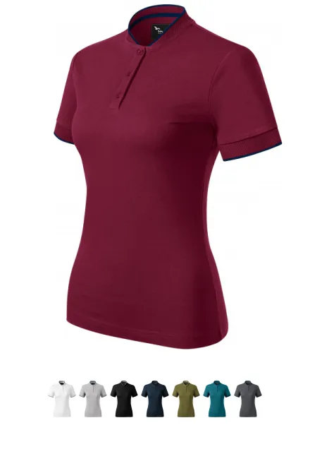 Damen-Poloshirt mit Bomberkragen, garnet