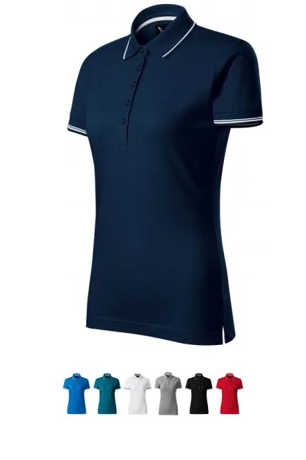 Damen Poloshirt mit kurzen Ärmeln, dunkelblau