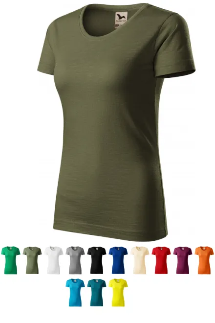 Damen-T-Shirt aus strukturierter Bio-Baumwolle, military