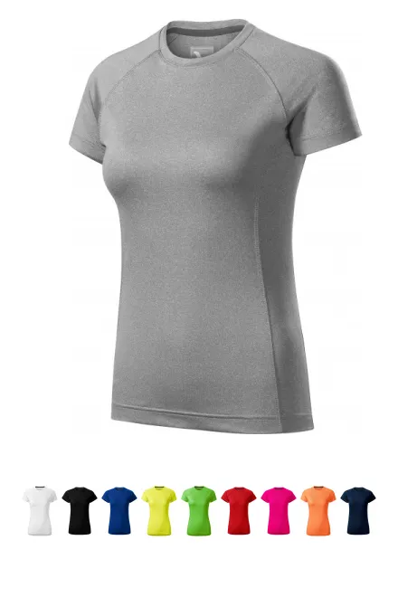 Damen-T-Shirt für den Sport, dunkelgrauer Marmor
