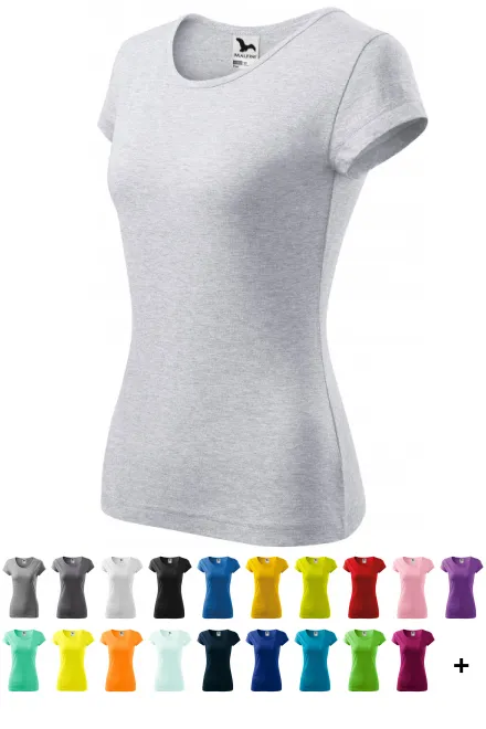 Damen T-Shirt mit sehr kurzen Ärmeln, hellgrauer Marmor