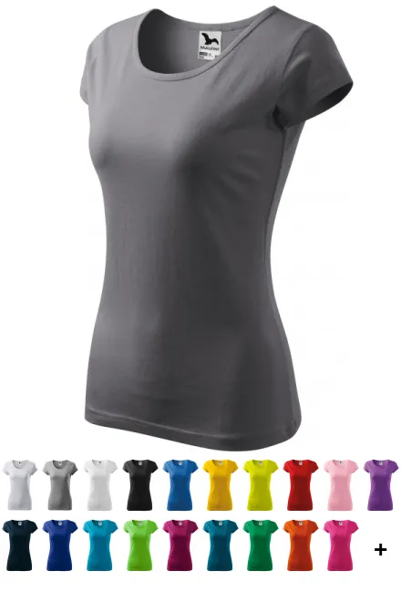 Damen T-Shirt mit sehr kurzen Ärmeln, stahlgrau
