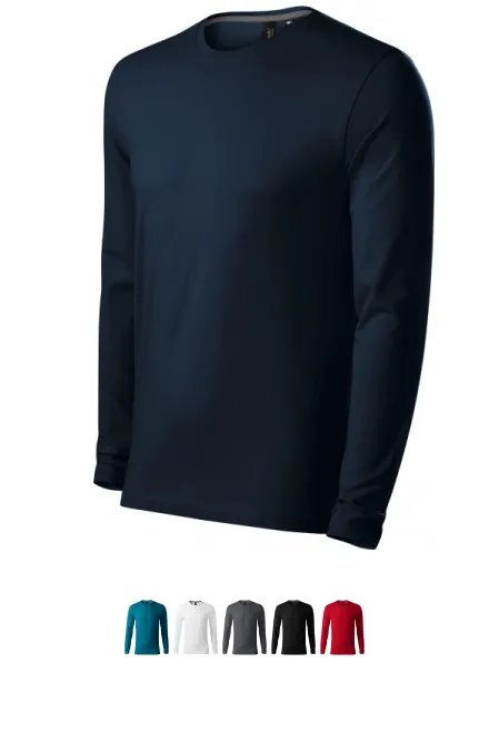 Eng anliegendes Herren T-Shirt mit langen Ärmeln, dunkelblau