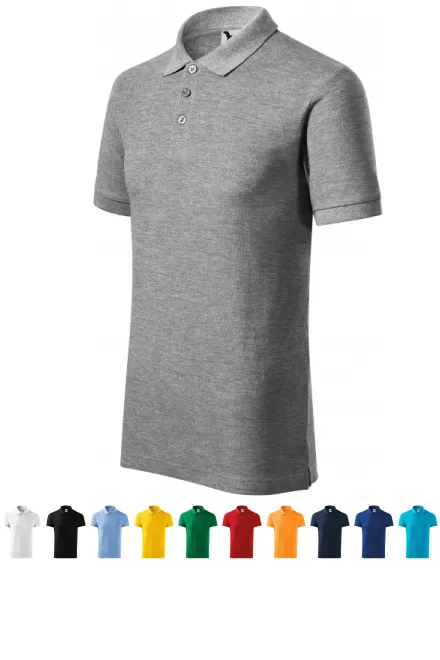 Gröberes Poloshirt für Herren, dunkelgrauer Marmor