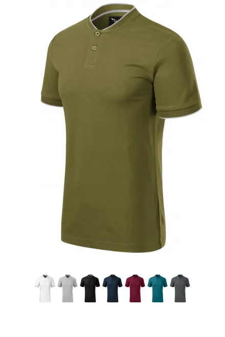 Herren-Poloshirt mit Bomberkragen, Avocado