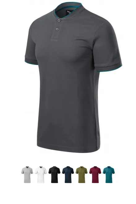 Herren-Poloshirt mit Bomberkragen, hellgrau
