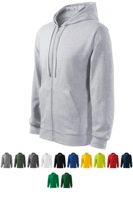 Herren Sweatshirt mit Kapuze, hellgrauer Marmor