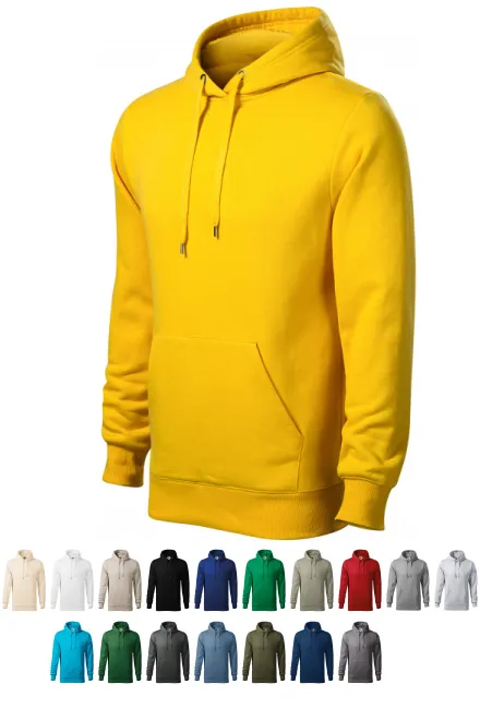 Herren Sweatshirt mit Kapuze ohne Reißverschluss, gelb