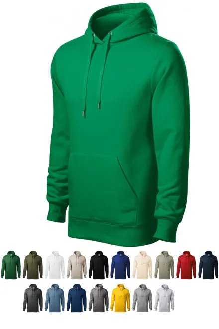 Herren Sweatshirt mit Kapuze ohne Reißverschluss, Grasgrün