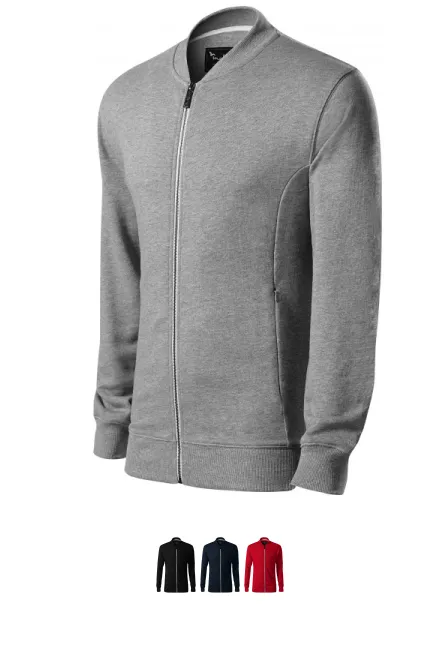 Herren Sweatshirt mit versteckten Taschen, dunkelgrauer Marmor